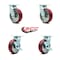 Service Caster 6 Inch Poly on Aluminum Swivel Caster Set with Roller Bearings 2 Brakes SCC SCC-30CS620-PAR-2-TLB-2 - alternate 3